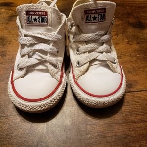 White Converse with Red trim
